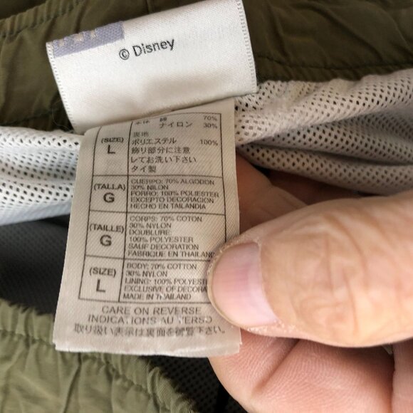 Walt Disney Word Mens Cargo Shorts Large Green Elastic Waist Drawstring Casual - Picture 8 of 13